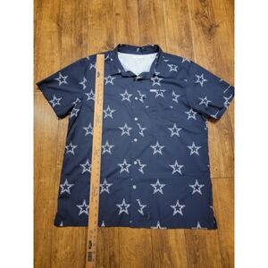 Dallas Cowboys Columbia PFG Fishing Shirt Mens Large Navy Blue Omni-Shade Button